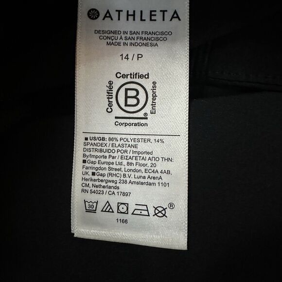 ATHLETA Brooklyn Pants Size 14p Stretch Mid Rise Ankle Crop 7/8 Black Casual - Picture 8 of 11